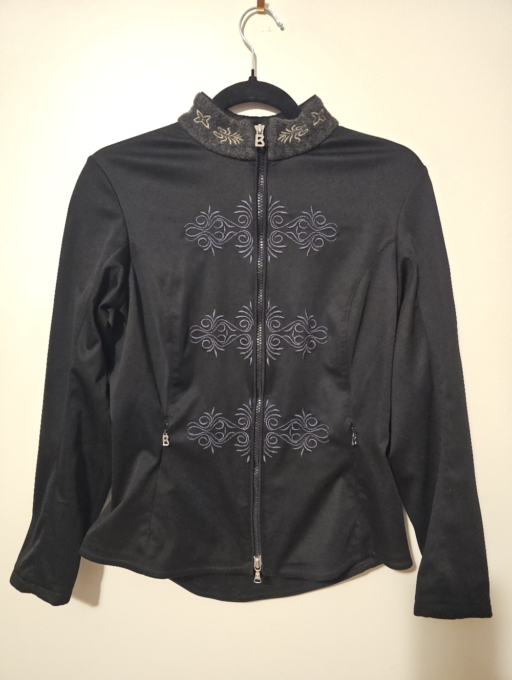 BOGNER Embroidered Softshell Jacket - Black Full Zip - Medium (38)